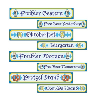 Beistle 4" x 24" Oktoberfest Sign Cutouts 12/Pack 57769