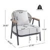 Outdoor Rope Lounge Chairs,Cushioned Patio Club Chairs with Gray Frame and Plastic Wood Armrests–Maison Boucle - 2 of 4
