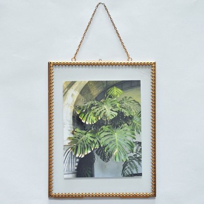 8" x 10" Pressed Glass Frame Brass - Opalhouse™