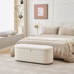 CAVINAS Velvet Storage Ottoman Bench with Button-Tufted Top,Upholstered Storage Ottoman,Storage Benches for Living Room,Bedroom - 1 of 4
