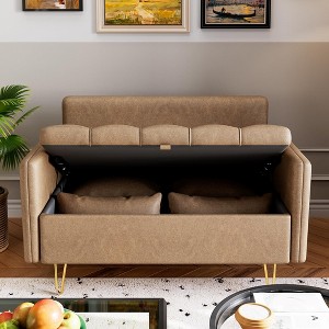44.5 Inch Small Modern Loveseat Sofa Couch with Storage Under Seat Cushion - 1 of 4