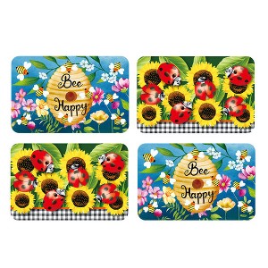 Briarwood Lane Summer Double Sided Placemat (4-pack) 17x11.25 Bee Happy Bugs For Summer Ladybug Placemat - 1 of 4