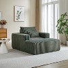 49”W Corduroy Sponge Sofa Lounge Chair Sleeper Chair with Removable footrest and Pillow, No Assembly Required-ModernLuxe - 2 of 4