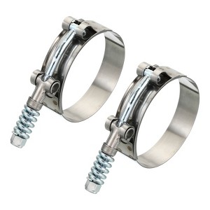 Unique Bargains 304 Stainless Steel T-Bolt Connecting Hose Clamps 2 Pcs - 1 of 4