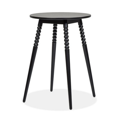 Breda 25" Round Counter-Height Bistro Dining Table with Spindle Legs, Black
