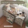 59" Buffet Cabinet, Farmhouse Sideboard with Thick Top, 2 Barn Doors, 4 Drawers and 2 Adjustable Shelves - 4 of 4