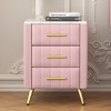 Dexmalle Modern Nightstand with 3 Drawers and Metal Legs - 2 of 4