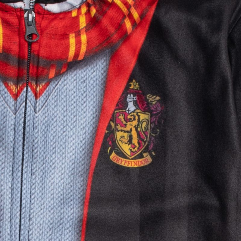 Harry Potter Gryffindor Fleece Zip Up Costume Coverall Big Kid, 4 of 8