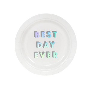 Holographic Disposable Snack Plate White - Spritz
