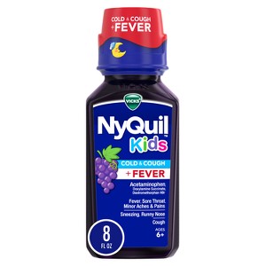 Vicks NyQuil Kids' Cough & Cold + Fever Liquid - Grape - 8 fl oz - 1 of 4