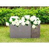 Set of 2 Kante Lightweight Concrete Modern Rectangular Outdoor Planters - Rosemead Home & Garden, Inc.: Durable Fiberglass Stone Composite - 2 of 4