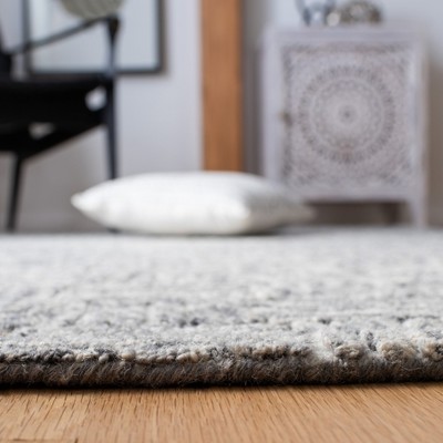 Gray Hand-Tufted Wool Rectangular Area Rug 5' x 8'