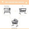 KTMBDW Baby Bassinet Bedside Crib, 3-in-1 Baby Bassinet Bedside Sleeper with Mattress and Soft,Breathable Sheet,Height Adjustable, Stable for Newborns - 3 of 4