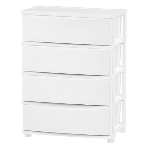 Homz Plastic 6 Clear Drawer Medium Home Organization Storage Container  Tower With 4 Large Drawers And 2 Small Drawers, White Frame (2 Pack) :  Target