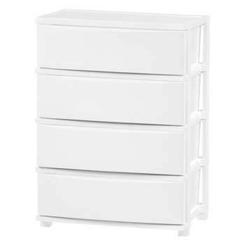 IRIS USA Plastic 4 Drawer Storage Cart with Casters, Organizer Unit for Bedroom, Closet, Kitchen, Bathroom, Laundry Room, Dorm