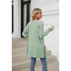 Women's Ribbed Knit Cardigan - Long Sleeve Open Front Pocket Sweater for Casual & Loungewear - 4 of 4