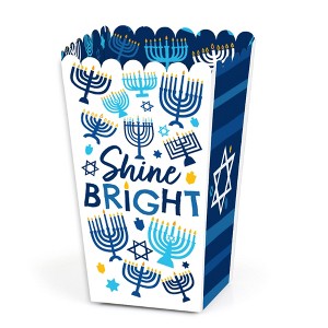 Big Dot of Happiness Hanukkah Menorah - Chanukah Holiday Party Favor Popcorn Treat Boxes - Set of 12 - 1 of 4