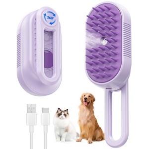 BABYYER Cat Steam Brush for Shedding,4 in 1 Rechargeable Steam Brush for Cats and Dogs, Anti-Static, Massage, Cleaning, Shedding & Combing All In One! - 1 of 4