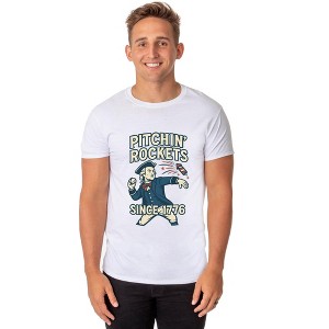 4th Of July T-Shirt Men's Washington Pitchin' Rockets Funny Tee - 1 of 4