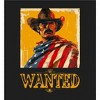 "Wanted" Cowboy With American Flag Adult Long Sleeve Hoodie - 2 of 2