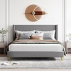 Queen Size Corduroy Platform Bed With Headboard Metal Legs 500LBS High Load Capacity Solid Wood Frame Easy Assembly - image 2 of 4