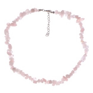 Natural Stone Irregular Gemstone Beaded Choker Necklace for Women Bohemian Crystal Jewelry, Rose Quartz - 1 of 4