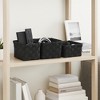 Evideco French Home Goods Checkered Woven Strap Storage Baskets Totes Set of 3 Black - 2 of 4