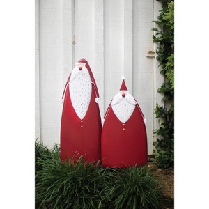 Painted Metal Santa Yard Art 44"H, Multi-Color Holiday Decor (Set of 2) By Kalalou - 1 of 3