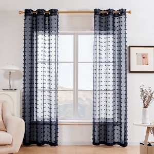 Deconovo Grommet White Semi Sheer Curtains Set of 2 - 1 of 4