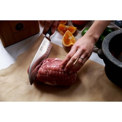 GINSU Bamboo Chikara 8pc Bamboo Block Set: Stainless Steel Knife Set, Comfort-Grip Handle, Rust-Resistant, Hand Wash