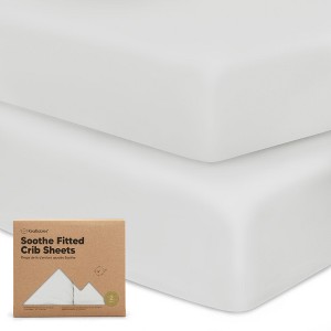 KeaBabies 2pk Soothe Fitted Crib Sheets Neutral, Organic Baby Crib Sheets, Fits Standard Nursery Baby Mattress - 1 of 4