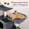 phiestina 65 inch Cat Tree, Indoor Cat Play House with Padded Beds, Cozy Condos, Sisal Posts, Toy Balls & Tunnel, Dark Grey - 4 of 4
