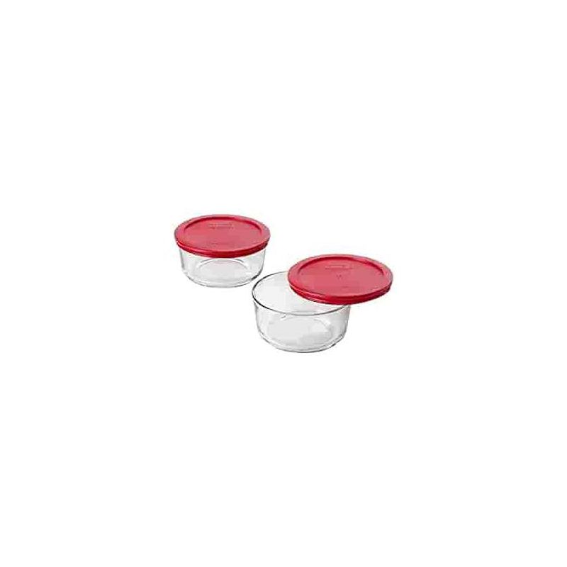 Pyrex Simply Store 8-Piece Glass Food Storage Set (4 vessels and 4 lids), standard packaging, 4 of 5