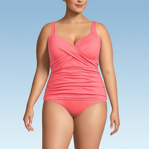 Lands' End Women's Wrap Underwire Tankini Top Swimsuit - image 1 of 4