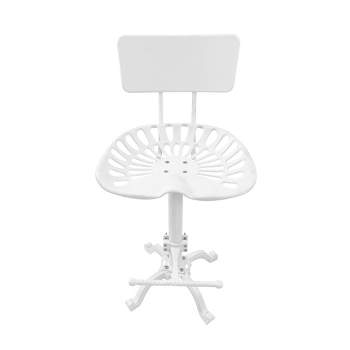August Tractor Seat Stool White - Carolina Chair & Table
