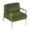 CAVINAS 27.56" Modern Accent Chair, Upholstered Arm Chair with Plush Cushions, Minimalist Metal Frame, and Wooden Armrest Design - 3 of 4