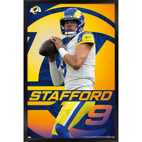 Trends International NFL Los Angeles Rams - Matthew Stafford 21 Framed Wall Poster Prints Black Framed Version 14.725' x 22.375'