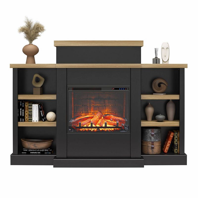 Grand Ave Electric Fireplace with Mantel and Bookcase - Room & Joy, 5 of 8