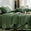 Green Queen Duvet Cover, 100 Washed Cotton, Breathable Set with Zipper, 3 Pieces - 3 of 4