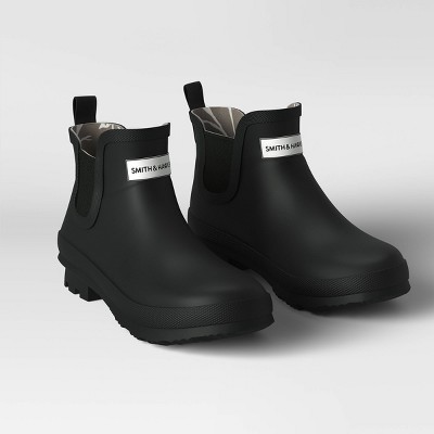 short black rubber boots