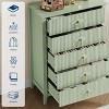 5 Drawer Dresser for Bedroom, 32"W Wooden Chest of Drawers with Metal Handles, Fluted Clothes Storage Organizer, Dresser Narrow Nightstand - 4 of 4