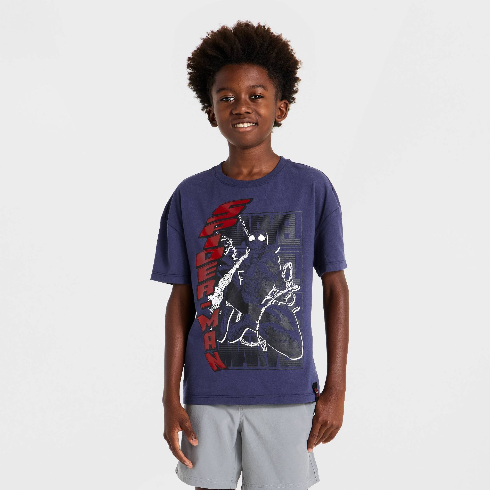 Boys' Spider-Man Short Sleeve Graphic T-Shirt - Navy Blue