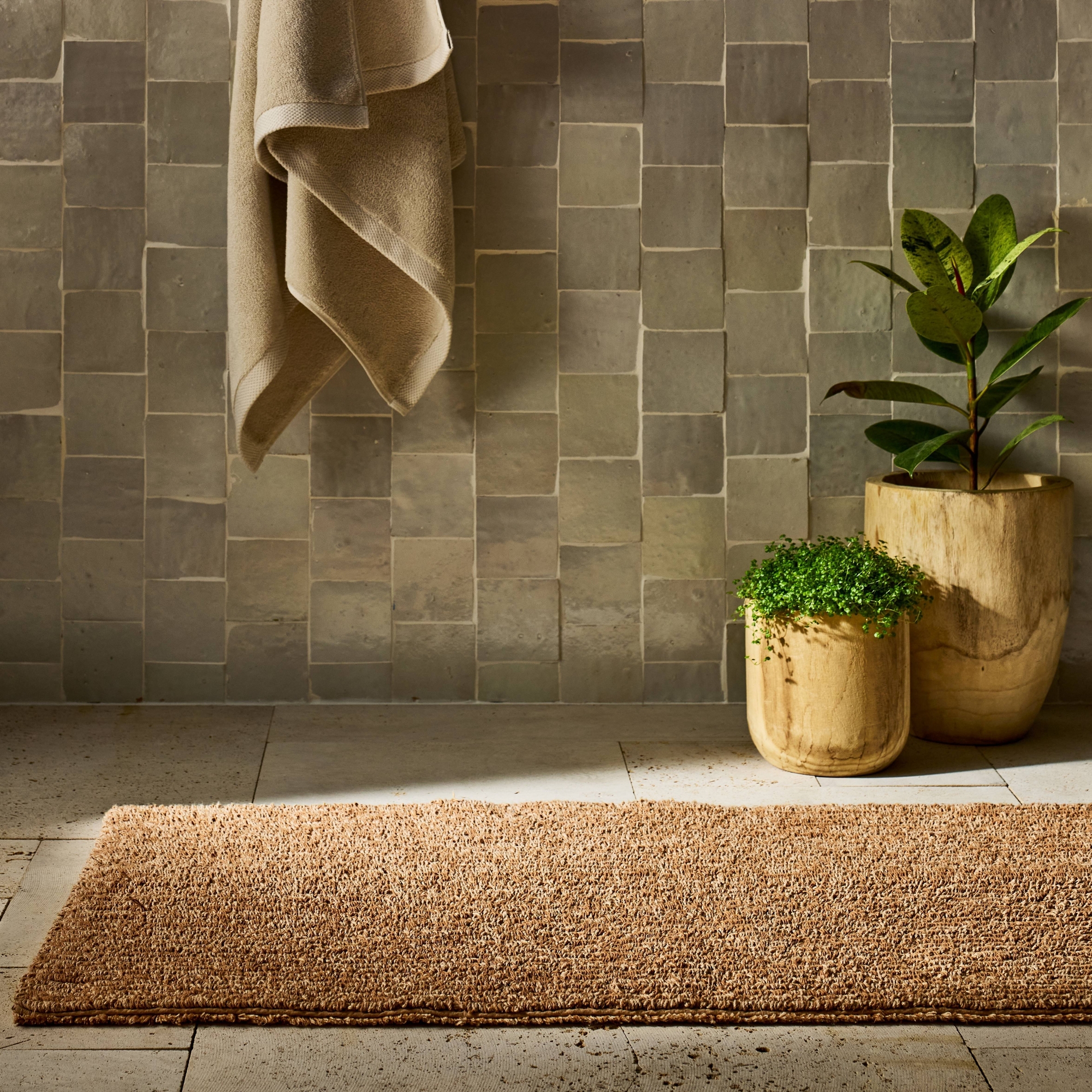 24"x40" Organic Melange Reversible Bath Rug Warm Brown - Casaluna™