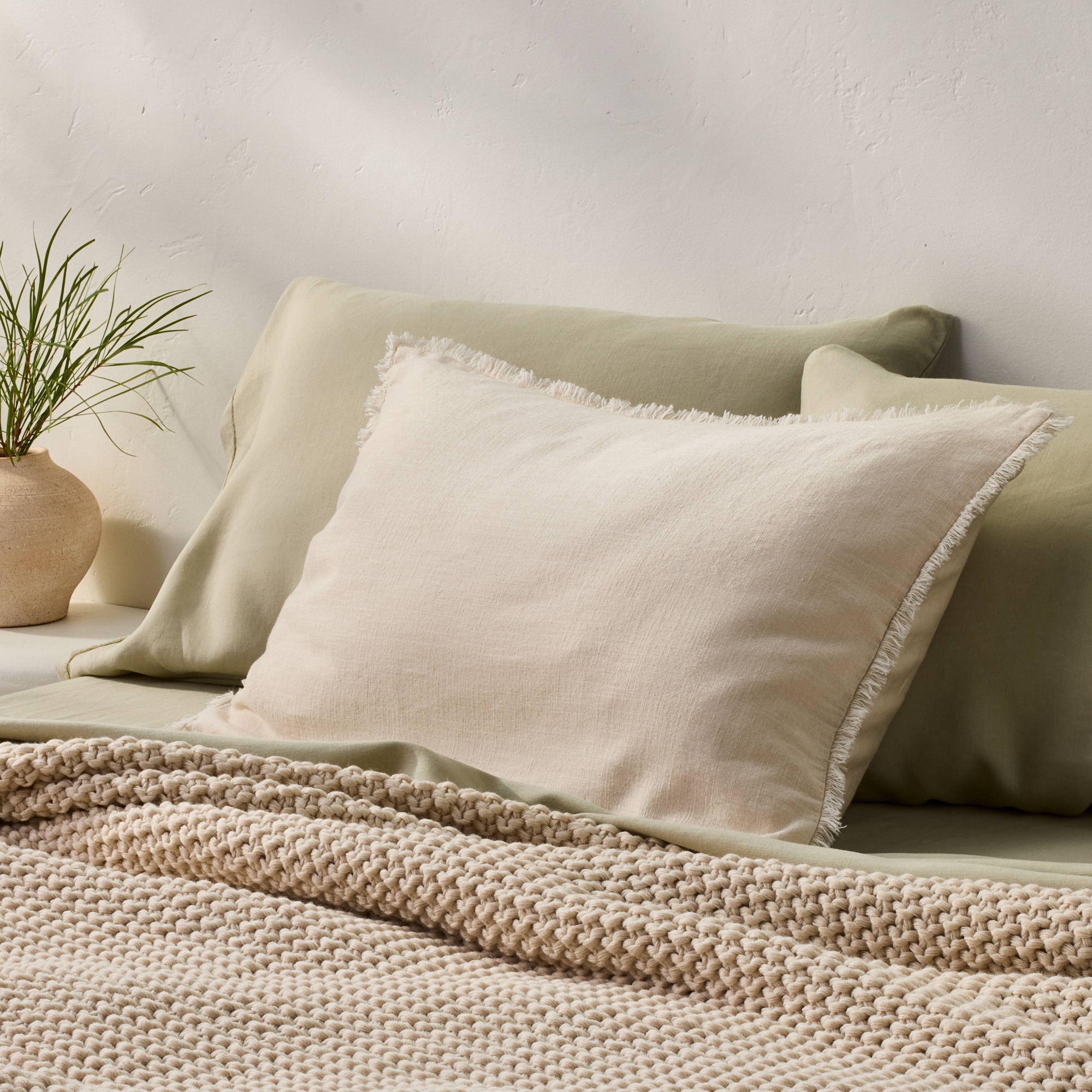 Standard Heavyweight Linen Blend Comforter Sham Natural - Casaluna™