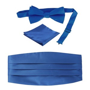 Gioberti Men's Adjustable Satin and Paisley Cummerbund Set - 1 of 2