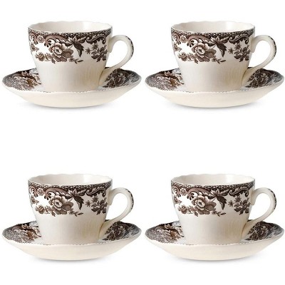 Spode Delamere Tea Cup and Saucer - Set of 4