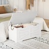 39.4" Storage Chest with Safety Hinge! Works as Toy Chest for Kids & Storage Bench, Farmhouse Trunk Ideal for Entryway, Living Room, - 3 of 4