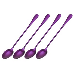 Unique Bargains Stainless Steel Long Handle Cocktail Mixing Beverage Spoon 4 Pcs - 1 of 4
