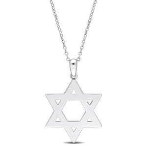 EVERLY JEWELRY | Sterling Silver Star of David Pendant with Chain - 18 in - 1 of 4