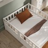 Okak Twin/Full Size Floor Bed Frame, Children's Floor Bed Frame with High Safety Rails & Door, Modern Low Bed Frame for Children's Bedroom - 3 of 4